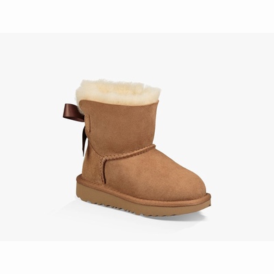 Botas UGG Mini Bailey Bow II Criança Marrom | PT-YRXJA